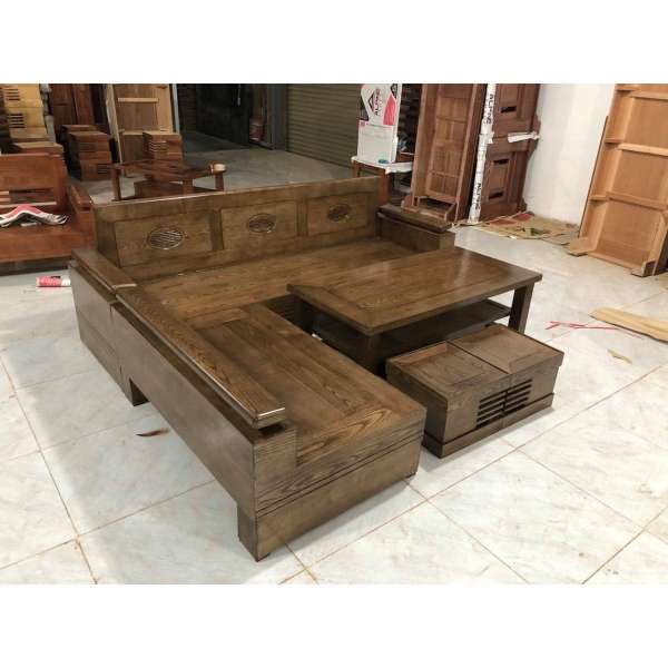 Sofa góc L gỗ sồi Nga BG084